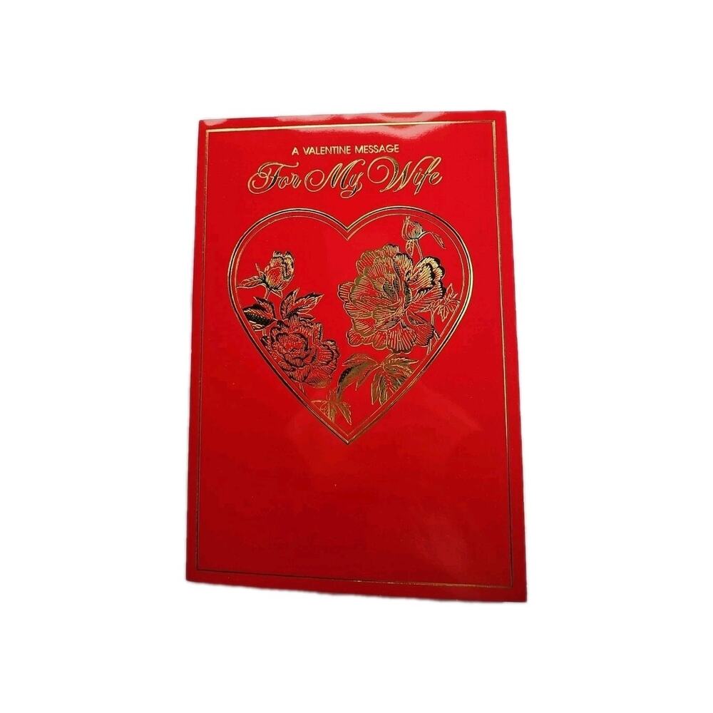 Hallmark VTG Valentine's Day For My Wife Card 1985 Vintage